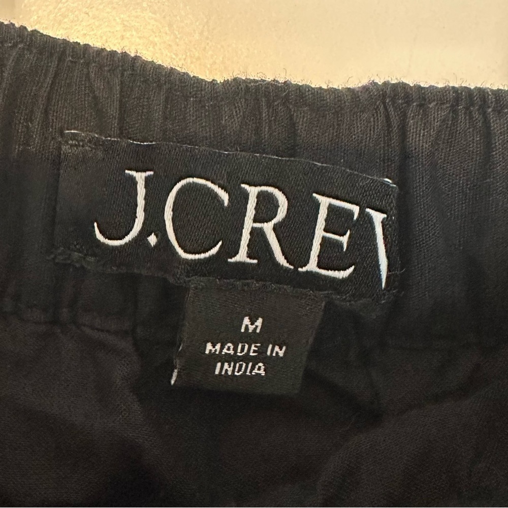 J. Crew Pleated Mini Skirt Black Dainty Cotton Casual Minimalist Size Medium - Picture 5 of 8